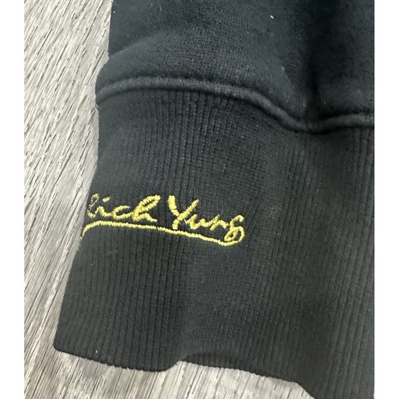 Richyung Society Men's 2XL Black Yellow Full Zip Y2K Oversized Sweater Jacket - Picture 9 of 12